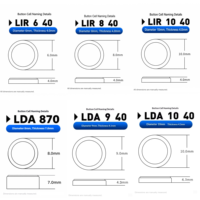Baterai Sel Tombol Lithium Ion Isi Ulang 3.6v LIR640 LIR840 LIR1040 LDA870 LDA940 LDA1040 untuk Headset Bluetooth
