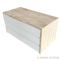 Table de cuisine multifonctionnelle en marbre travertin beige moderne Cammy, origine Chine, pour maison, appartement, villa