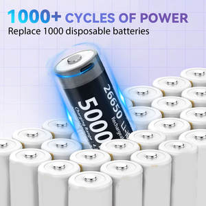 Batería de 5000mAh 26650 para linterna de alta potencia USB C recargable con protección de PCB Luz de caza luz Solar - Product Image 3