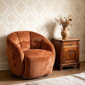 Fauteuil de bureau moderne CARLFORD <span class=keywords><strong>en</strong></span> tissu <span class=keywords><strong>orange</strong></span> avec accoudoirs, chaise <span class=keywords><strong>d</strong></span>'appoint à dossier moyen et pieds <span class=keywords><strong>en</strong></span> bois pour salle à manger, loisirs et salon - Product Image 2