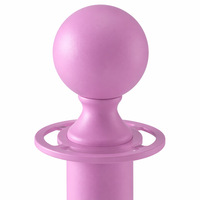 Poteau de délimitation de foule de luxe rose en acier inoxydable avec corde en velours, barrière décorative pour files d'attente, protection IP67 pour fêtes d'anniversaire et galas