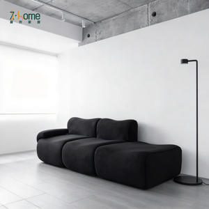 Boucle Compressed Sectional <b>Sofa</b> Curved Modular Design Rolled Arm Chaise Cushion Seat Living Room Hotel <b>Lounge</b> Apartment - Product Image 4