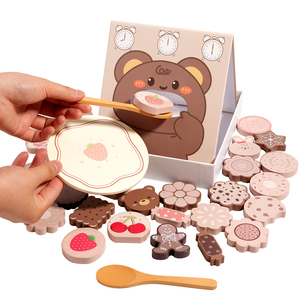 Juguete Educativo de Madera para Niños, Simulación de Hogar con Conejo y Oso, Juego de Alimentación con Galletas Deliciosas, para Niños y Niñas - Product Image 6