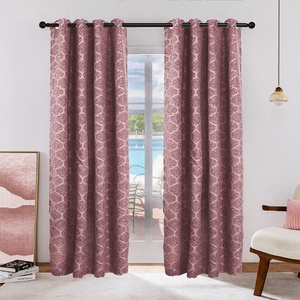 Bindi di lusso <span class=keywords><strong>rosa</strong></span> bianco grigio blu oro casa tenda Jacquard tessuto di lusso lanterna Rideaux De Salon <span class=keywords><strong>tende</strong></span> Jacquard - Product Image 1