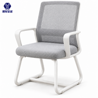 Chaise de conférence de style Mid-Century avec support lombaire, chaise de bureau exécutive en maille pour réunions de bureau