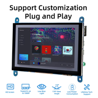 LCD TFT layar sentuh, 5 inci Raspberry Pi 4 kapasitif HD kompatibel untuk Orange Pi 5 Plus 3B RPI 4B 3B + PC Windows