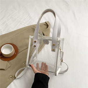 Bolso de Playa Transparente de Gran Capacidad para Mujer, Moderno, Portátil, de PVC, Tipo Jelly, para Primavera/Verano, con Correa para el <span class=keywords><strong>Hombro</strong></span>, para Cosméticos y Ocio - Product Image 4