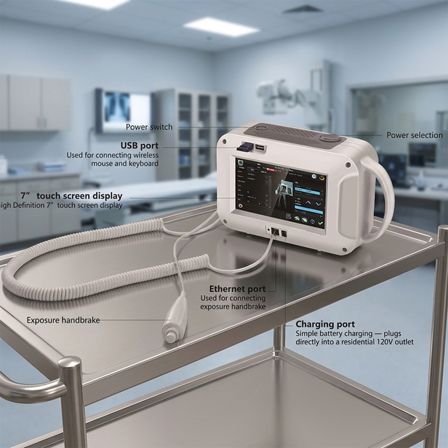 Portable Medical Portable X Ray with Digital Flat Panel Detector Handheld X Ray System