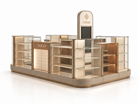Kiosco de Lujo para Teléfonos Móviles, Exhibidor Modular para Celulares, Stand Personalizado para Centro Comercial, Mueble de Venta al por Menor de Vidrio Templado, Madera y Metal