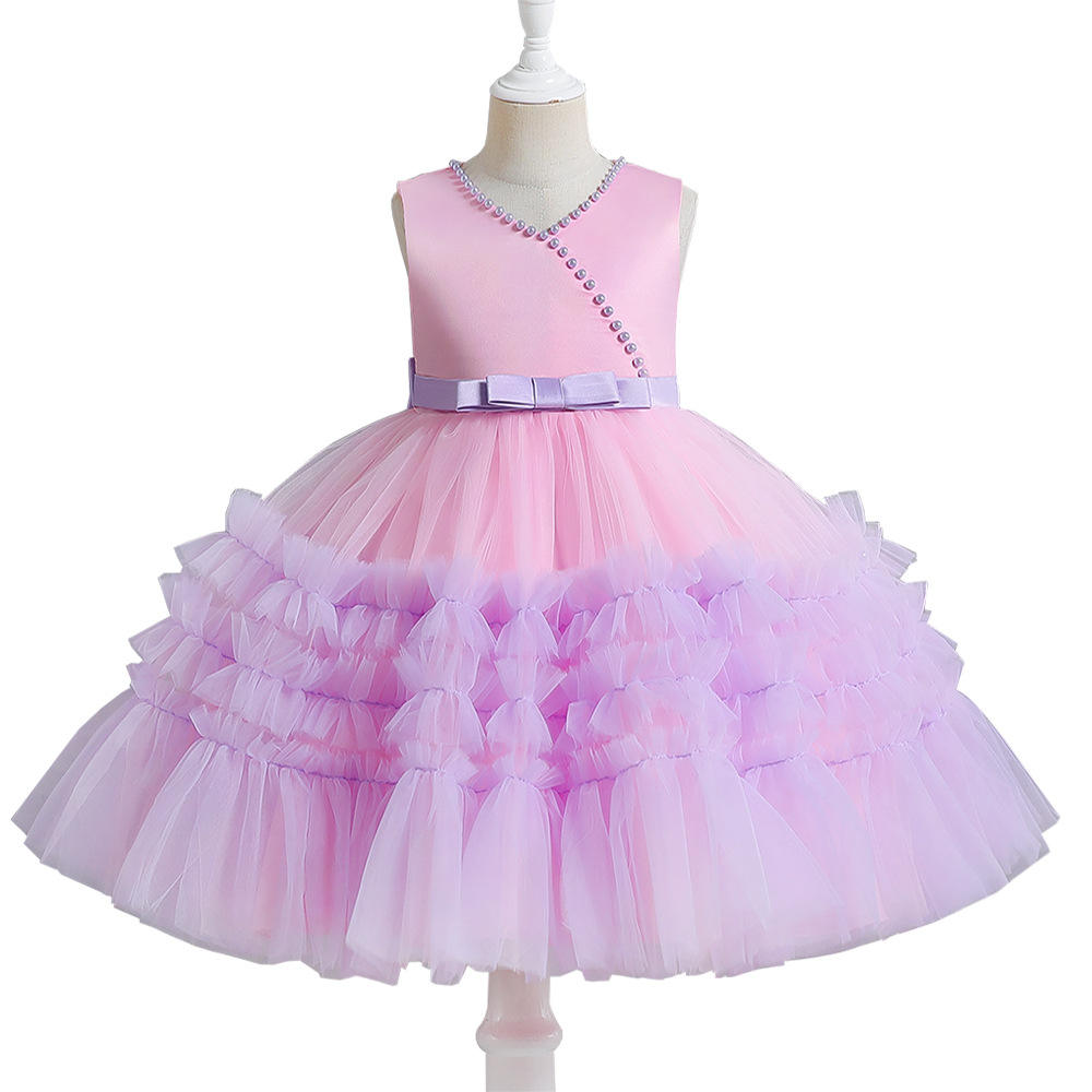 Three Dimensional Embroidered Princess Girls Tutu Dress Pure Cotton Kids  Night Dress Lovely Baby Party Dress for Years Old
