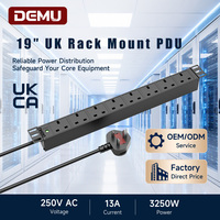 Unité de distribution d'alimentation (PDU) 8 prises BS avec voyant lumineux 13A 3250W 19 pouces 1U en métal pour centre de données UKCA