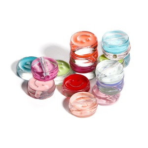 Gota de acrílico transparente aceite sonrisa cara gran agujero oblato redondo espaciador cuentas para fabricación de joyería DIY pulsera teléfono cadena cuentas - Product Image 2