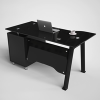 Moderner Glas-Büroschreibtisch mit 3 Schubladen Heim-Computertisch Büromöbel