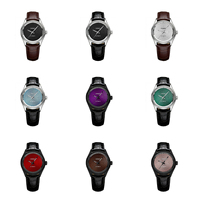 Vente flash - Montre homme personnalisée avec logo, mouvement mécanique automatique Miyota 8215, boîtier en acier inoxydable, résistance à l'eau 3 BAR, bracelet en cuir