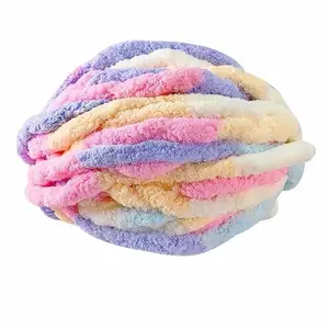 Manufacture supply chunky chenille yarn polyester knitting jumbo yarn very thick chenille yarn for blanket
