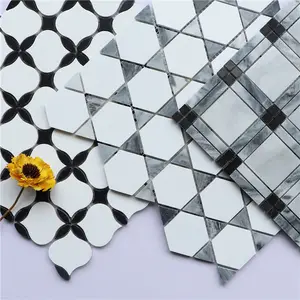 Quality Wall Decoration White Natural Stone Marble Pebble Mosaic