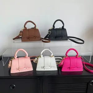 2023 PU leather square supports large capacity handbags female purses sling bags for women