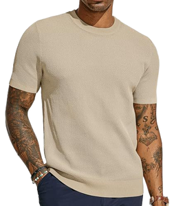 Haute qualité 100% coton t-shirts personnalisé col montant <span class=keywords><strong>noir</strong></span> T-shirt hommes <span class=keywords><strong>Slim</strong></span> Fit blanc plaine Streetwear t-shirts - Product Image 1