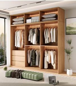 Armario Principal de Estilo Minimalista Contemporáneo con Acabado en Madera de Roble Norteamericano y Amplio Espacio de Almacenamiento - Product Image 2