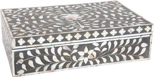 Premium Quality Bone Inlay <b>Decorative</b> <b>Box</b> <b>with</b> <b>Lid</b> Stylish Organizer for Jewelry Watches and Accessories For Sale - Product Image 3