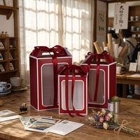 Boîte cadeau de Noël pour bougie à main avec poignées torsadées, emballage transparent recyclable, personnalisable, imprimé offset, créatif