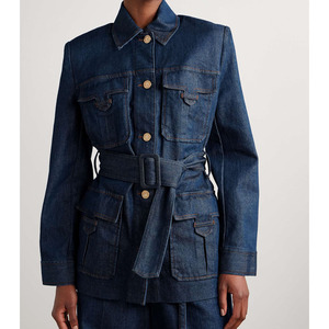 <span class=keywords><strong>Veste</strong></span> <span class=keywords><strong>en</strong></span> <span class=keywords><strong>jean</strong></span> ceinturée <span class=keywords><strong>mi</strong></span>-<span class=keywords><strong>longue</strong></span> pour <span class=keywords><strong>femme</strong></span> avec imprimé léopard et logo brodé pour toutes les saisons-été hiver automne - Product Image 4