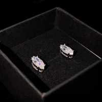 Boucles d'oreilles personnalisées en argent sterling 925 avec moissanite marquise GRA VVS couleur D pour femmes et hommes, testées au diamant