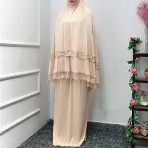 Ensemble de deux pièces <span class=keywords><strong>pour</strong></span> prière musulmane, Robe Abaya de prière, Hijab, caftan, Khimar, Jilbabs, moyen-orient - Product Image 6