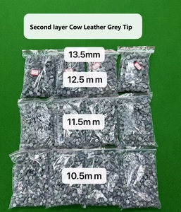 Vente au détail 10.5/11.5/12.5/13.5mm en cuir de vache véritable gris Snooker & Billard Queue Top Tip Remplacement à bas prix Pool Cue Change - Product Image 2