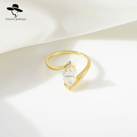 Bagues Moissanite Oeil de Cheval en Argent Sterling 925 Simple Personnalisé Plaqué Or 18K Dames Usage Quotidien Fine Jewelry Taille 5*10