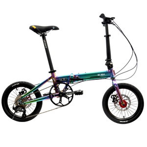 Мини-складной велосипед <span class=keywords><strong>Kosda</strong></span>, 16-дюймовый складной велосипед из алюминиевого сплава для взрослых, регулируемый 8-скоростной двойной дисковый тормоз, легкий городской велосипед - Product Image 5