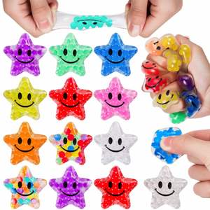 Custom Fidget Toy-Tpr Smiley Star Water Bead Stress-Relief <b>Squeeze</b> - Colorful Grape Stress <b>Balls</b> and Bubble Beads-Mochi Toy - Product Image 1