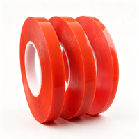 Ruban adhésif double face en PET acrylique rouge de 0,2 mm, ultra-fin, haute adhérence, sans résidus, résistant à la chaleur, pour l'intérieur de la voiture et la fixation des garnitures en plastique