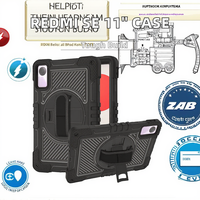 Étui de protection pour tablette Redmi Pad SE 11 pouces avec sangle de main rotative à 360 degrés et bandoulière, housse de tablette