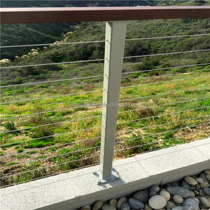 Balustre <span class=keywords><strong>de</strong></span> <span class=keywords><strong>Terrasse</strong></span> <span class=keywords><strong>en</strong></span> Acier Inoxydable 304 Brossé, Câble <span class=keywords><strong>en</strong></span> <span class=keywords><strong>PVC</strong></span> pour Balcon, Rampe d'Escalier, Plancher, <span class=keywords><strong>Balustrade</strong></span> - Product Image 2