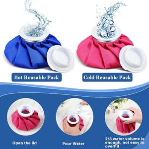 Bolsas de Hielo Reutilizables para Alivio del Dolor, Bolsas Elásticas de Color Sólido para Agua Caliente, a Prueba de Fugas, Transpirables, Clase II, para Uso en Adultos - Product Image 1