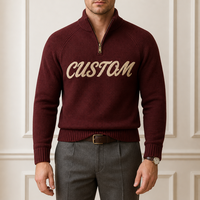 Pull en maille pour homme personnalisé Logan, col montant zippé, col montant, pull en maille, fabrication OEM, usine source, marque privée