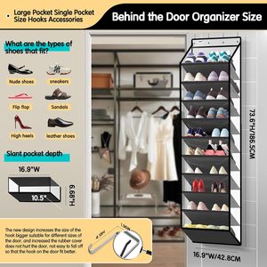 10 Tier Hanging <b>Shoe</b> Rack 33x15x85cm Heavy Duty Behind Door Storage For <b>Shoes</b> - Product Image 2