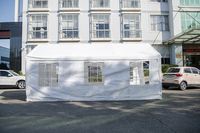 Carpa para Auto Blanca de 10x20 pies con Toldo de PE, Fácil de Montar, Estructura de Acero con Recubrimiento en Polvo, Ventanas y Puertas