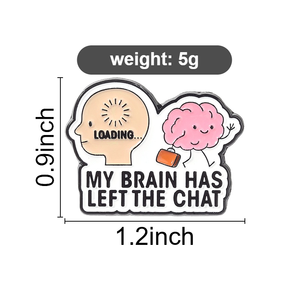 Pin de esmalte divertido con cita de humor: Mi cerebro ha salido del <span class=keywords><strong>chat</strong></span>. Broche, insignia de solapa, joyería de moda, regalo para amigos. - Product Image 6