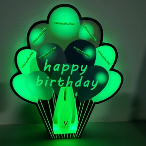 ที่กำหนดเองคืน <span class=keywords><strong>Clup</strong></span> เค้กวีไอพีสุขสันต์วันเกิดขวดแชมเปญเพรนเซนเตอร์ LED บอลลูนขวด Glorifier แสดง - Product Image 5