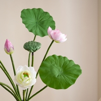 Tige de feuille de lotus artificielle CL43001 - 23 pouces, feuille de nénuphar artificielle réaliste, intérieurs zen asiatiques et arrangements floraux