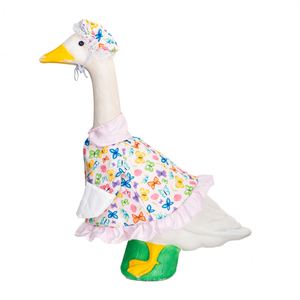 <b>Summer</b> Porch Outfit 17" Floral Skirt Goose Costume Clothes for Outdoor Patio Yard Lawn Art <b>Decoration</b> - Product Image 5