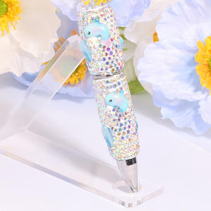 2025 High-Profile Luxury Manual Burst <b>Pen</b> Cute Fruit Cat Bee Full for Beaded High Profile Heavy Industry Pearl Plastic - Product Image 4