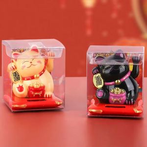 Chat porte-bonheur solaire agitant la patte, attirant la richesse et la bonne fortune – Ornements solaires pour la maison et le bureau - Product Image 6