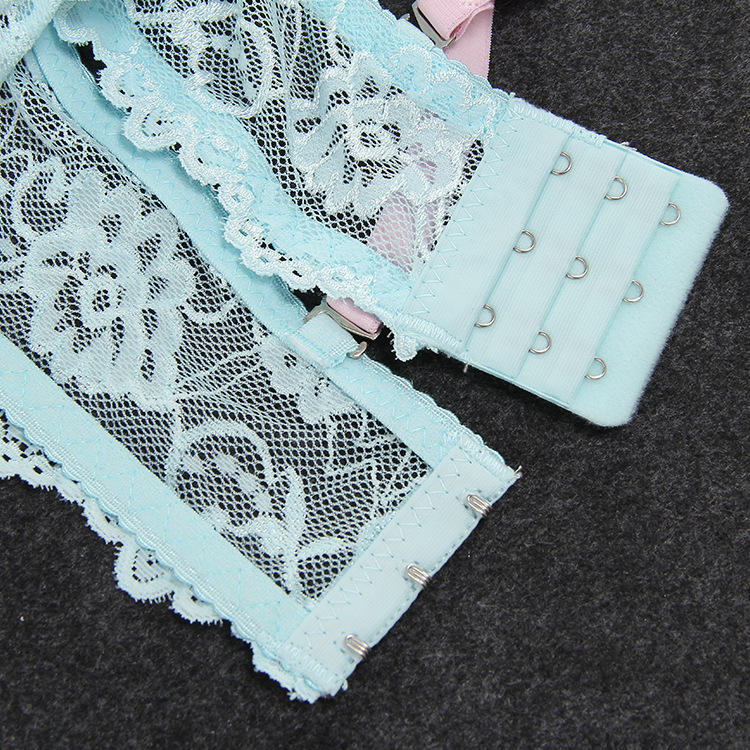 Lace Lace Bra Underwear Set Macaron Color Matching Bra Set Sexy Gathering Women's Underwear Wholesale