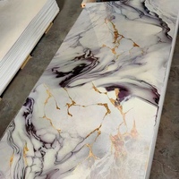 Panel de Pared de PVC Ecológico de Lujo, Impermeable, Resistente al Fuego, 4x8, Decorativo para Interiores, con Acabado de Mármol UV, Garantía de 5 Años para Uso Doméstico