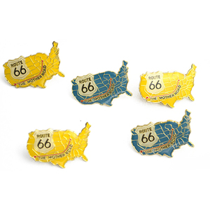 Tuỳ Chỉnh Route 66 Nhà Nước Bản Đồ Men Ve Áo Pin Với Epoxy - Product Image 4