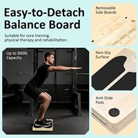 Planche d'équilibre et de stretching des mollets 2-en-1 en bois, inclinable et réglable en 5 positions, pour la maison, la salle de sport et l'extérieur