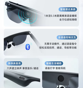 Auriculares portátiles inteligentes seguros para ciegos, lentes inteligentes con detección de radar e informes de voz que garantizan la seguridad en el hogar - Product Image 5